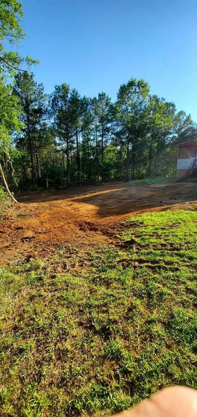 Cleared and graded yard